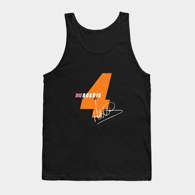 Lando Norris 4 Signature Number Tank Top by petrolhead